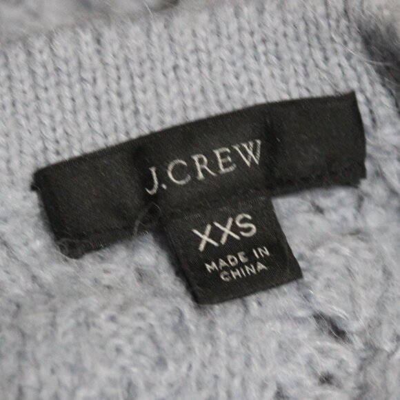 J. Crew Balloon Sleeve Blue Alpaca Blend Open Knit Sweater - Picture 7 of 11